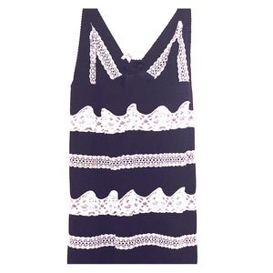 Victoria secret like new Black and white lace slip